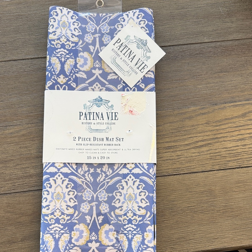 Patina Vie 2-Piece Dish Mat Set - Lavender Floral